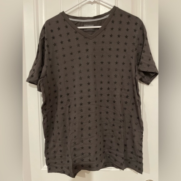 Express Men's Star Pattern Gray T-Shirt - Picture 1 of 7